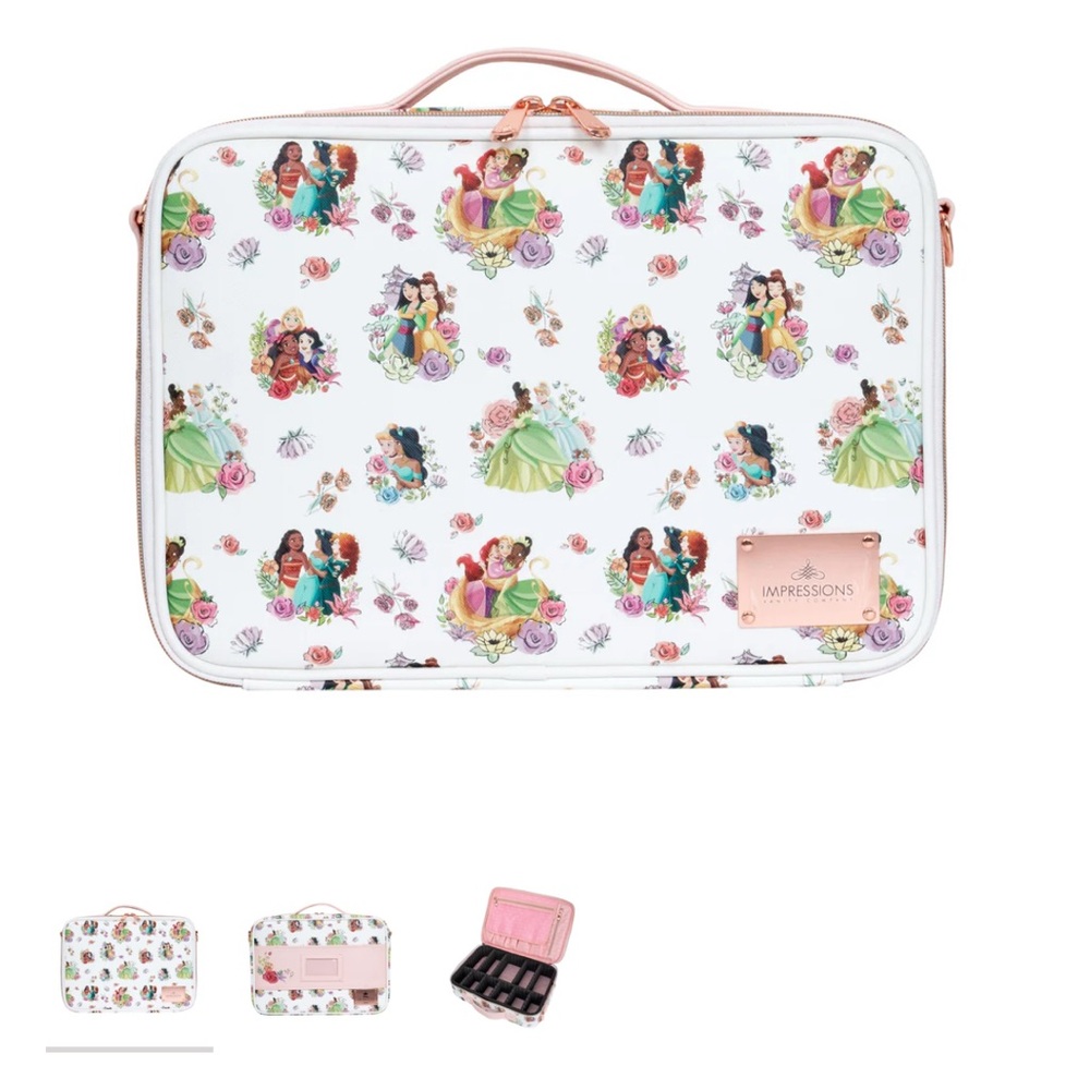 Impressions Vanity White and Pink Cosmetic Bag